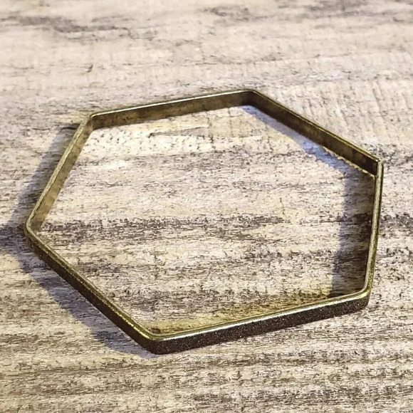 Vintage Y2K 90s Grunge Bronze Textured Metal Bangle Bracelet - Picture 2 of 14